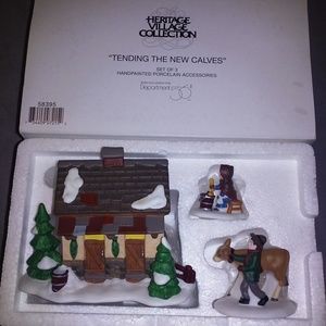 Dickens' Village Tending the New Calves - Set of 3